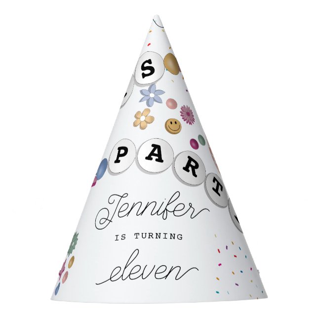 Friendship Bracelet Girl Jewellery Birthday Party Hat (Front)