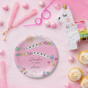 Friendship Bracelet Girl Jewellery Birthday Party Paper Plate