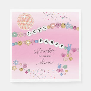 Friendship Bracelet Girl Jewelry Birthday Party Napkin