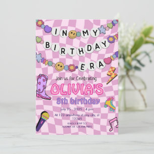 Friendship Bracelet Girls Birthday Retro Groovy  Invitation