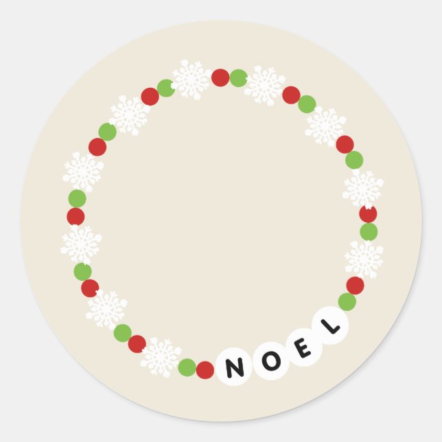 Friendship Bracelet Noel Christmas Party Classic Round Sticker (Front)