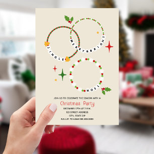 Friendship Bracelets Christmas Party Invitation