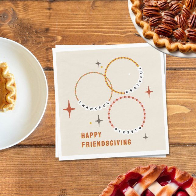 Friendship Bracelets Friendsgiving Thanksgiving Napkin (Creator Uploaded)