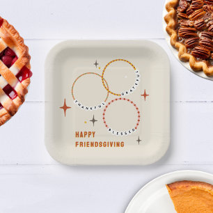 Friendship Bracelets Friendsgiving Thanksgiving Paper Plate