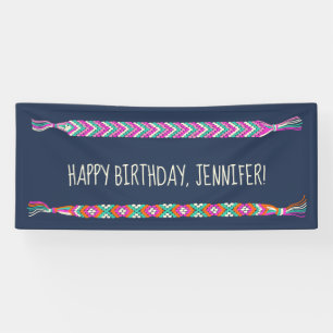 Friendship Bracelets on Navy Blue Personalized Ban Banner