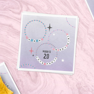 Friendship Bracelets Purple Birthday Napkin