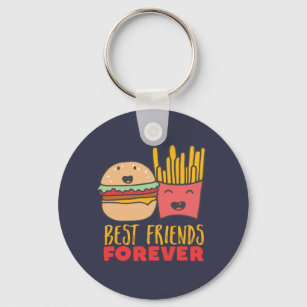 Friendship Burger and Fries Best Friends Forever Key Ring