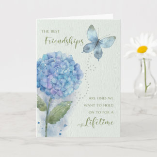Friendship Butterfly and Hydrangea Birthday Card