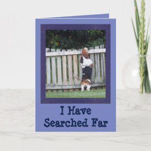Friendship Card with Searching Basset Hound