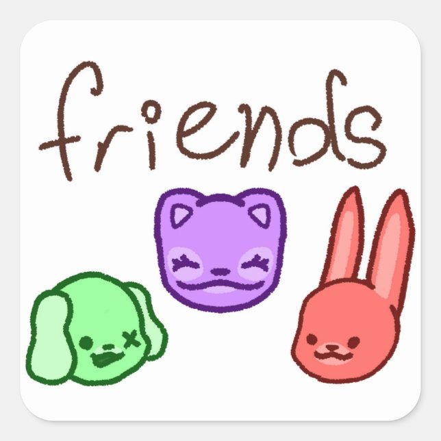 Friendship Colourful Animal Friends Sticker (Front)