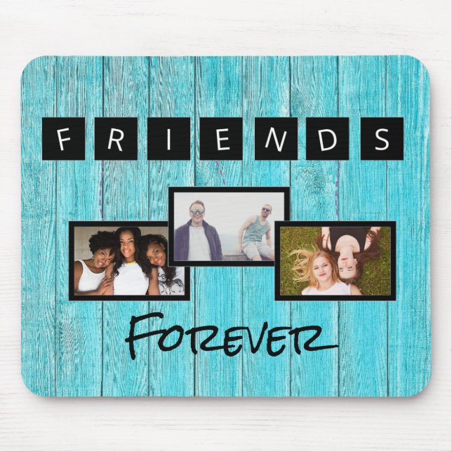 Friendship day personalised template photo collage mouse pad (Front)