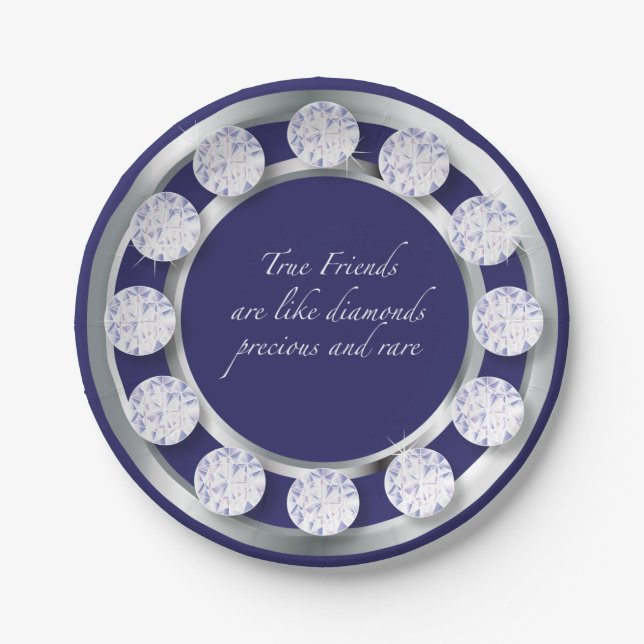 Friendship Diamonds Paper Plate (Front)