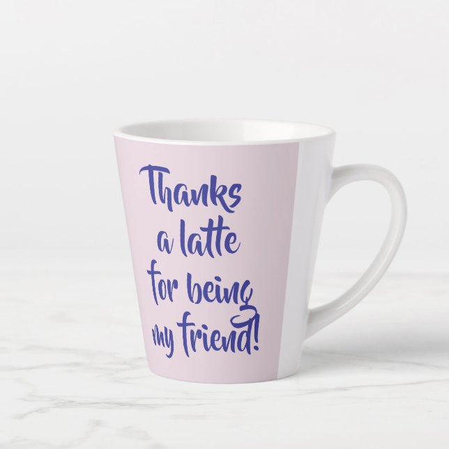 Friendship Gift, Colourful Hearts, Customisable  Latte Mug (Right)