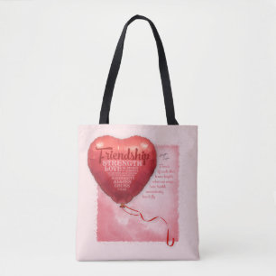 Friendship Heart Balloon Tote Bag