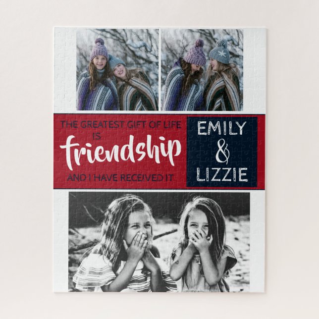 Friendship inspirational with names and photos jigsaw puzzle (Vertical)