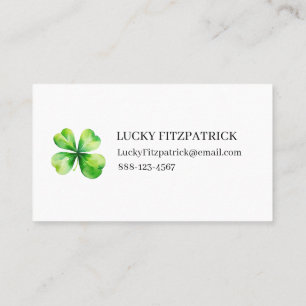 Friendship Irish Blessing 4 leaf clover watercolor Business Card