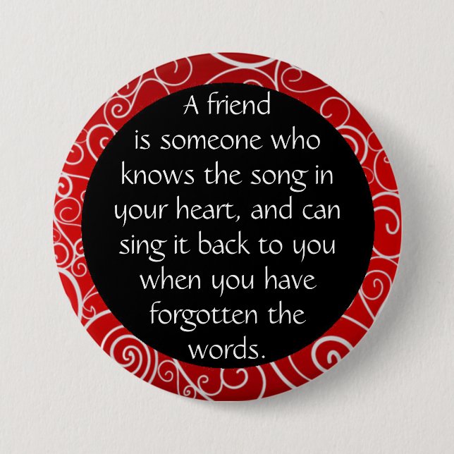 Friendship is... 7.5 cm round badge (Front)