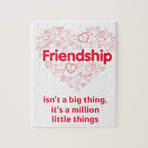 Friendship is a million things cute quote designed jigsaw puzzle
