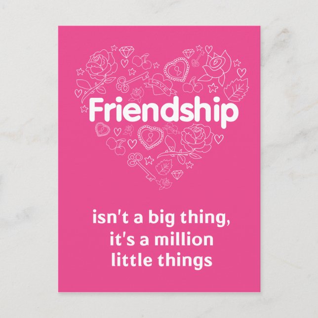 Friendship is a million things cute quote designed postcard (Front)