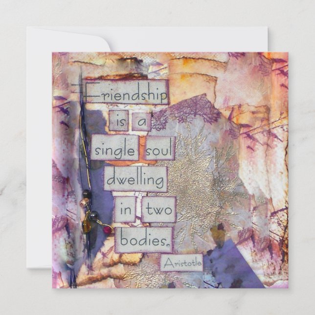 Friendship Is A Single Soul Flat Card (Front)