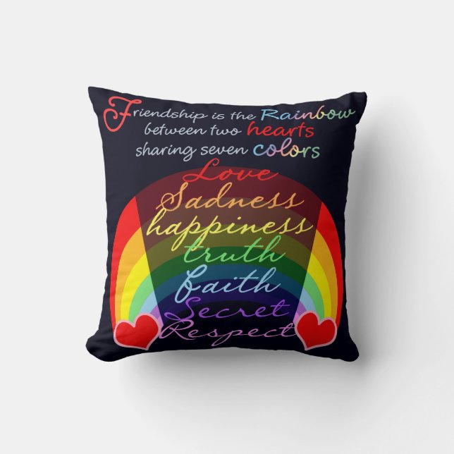 Friendship is the rainbow BFF Saying Design Cushion (Front)