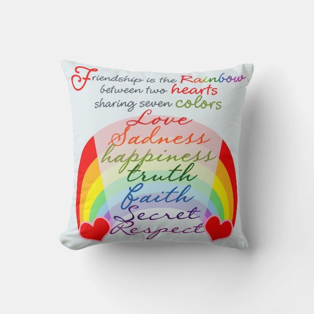 Friendship is the rainbow BFF Saying Design Cushion (Front)