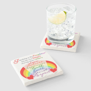 Friendship is the rainbow BFF Saying Design Stone Coaster