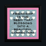 Friendship Is The Seed  Gift Box<br><div class="desc">Friendship is the seed is a beautiful inspiration about friendship!  The background is done in blue with white hearts layered over an abstract of hearts & flowers  with a pink border!   Makes an endearing gift for a special friend!</div>