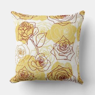 Friendship & Joy Yellow Roses Throw Pillow