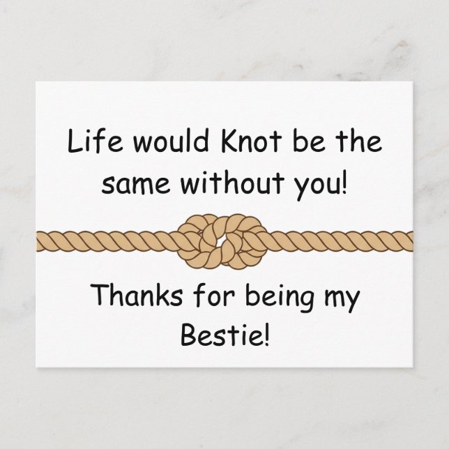 Friendship Knot Bestie Appreciation Art Postcard (Front)