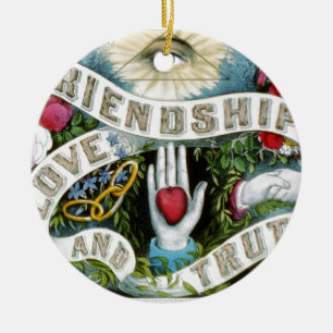 Friendship, Love, and Truth Ceramic Tree Decoration