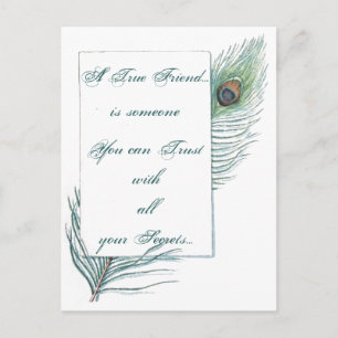 Friendship Love Quote Inspirational Peacock Postcard