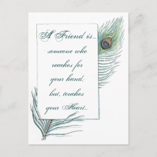 Friendship Love Quote Inspirational Peacock Postcard