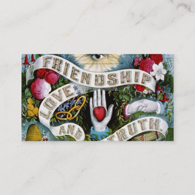 Friendship love & truth art profile calling card (Front)