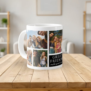 Friendship Modern Photo Collage Keepsake Large Coffee Mug