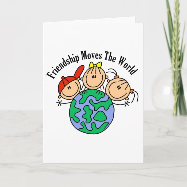 Friendship Moves the World T-shirts and Gifts Card (Front)