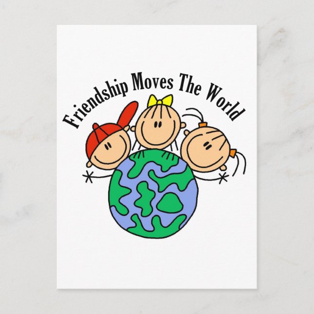 Friendship Moves the World T-shirts and Gifts Postcard (Front)