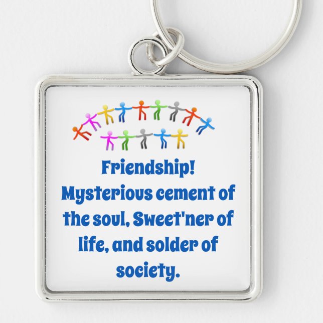 Friendship Mysterious Cement - Friendship Quote  Key Ring (Front)