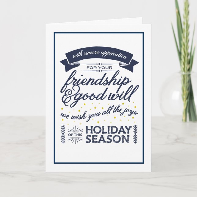 Friendship Navy Holiday Card (Front)