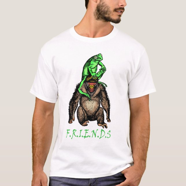 Friendship Of Frog And Monkey T-Shirt (Front)