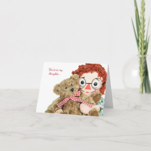 friendship-old rag doll and teddy bear card