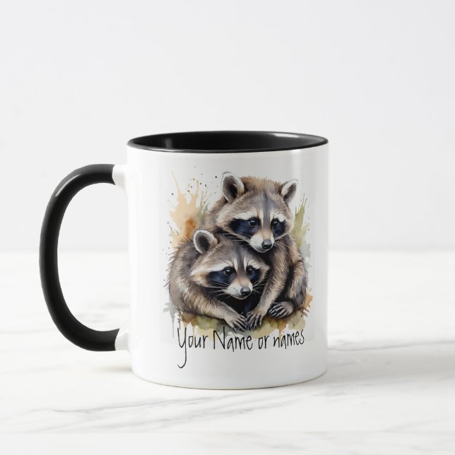 Friendship or Romantic Your Name Names Raccoons Mug (Left)