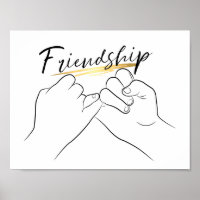 Friendship Pinky Promise Minimal Line Art Cute