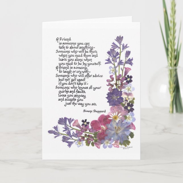 Friendship poem card (Front)
