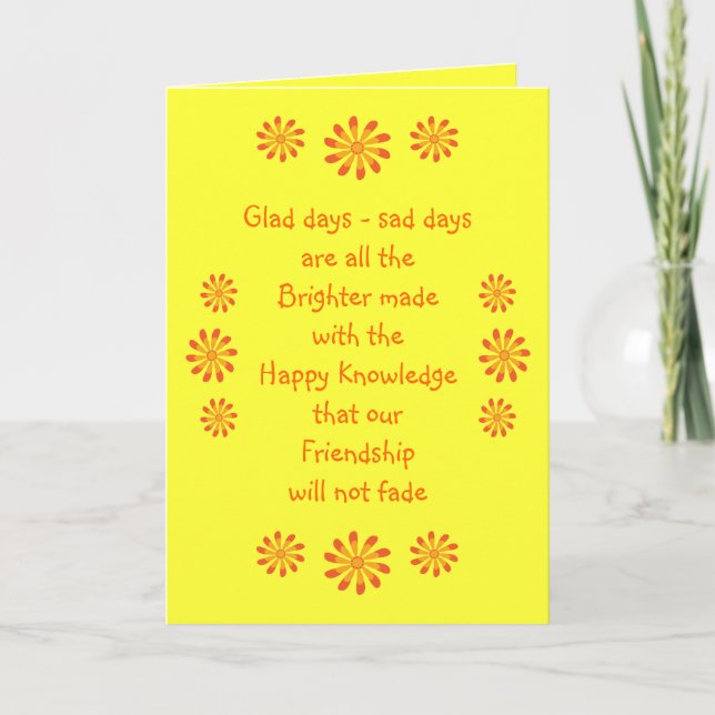Friendship poem & flowers greeting card (Front)