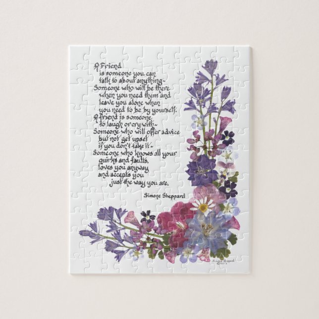 Friendship poem jigsaw puzzle (Vertical)