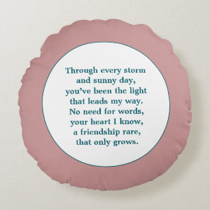 Friendship Poem Round Cushion