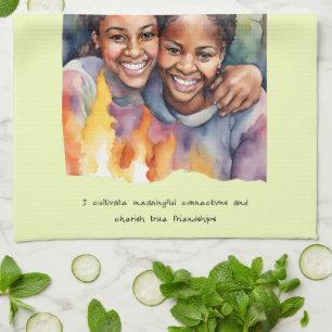 Friendship Positive Affirmation Tea Towel