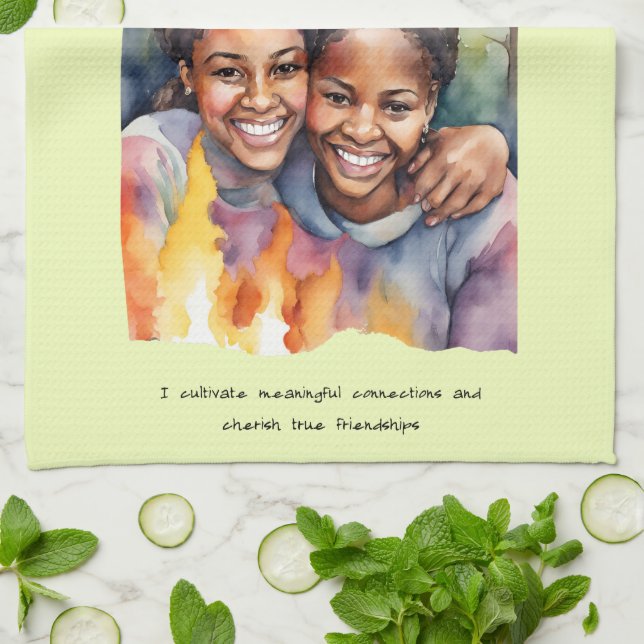 Friendship Positive Affirmation  Tea Towel (Folded)