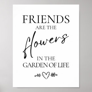 Friendship poster, Beautiful chic friend quote art Poster